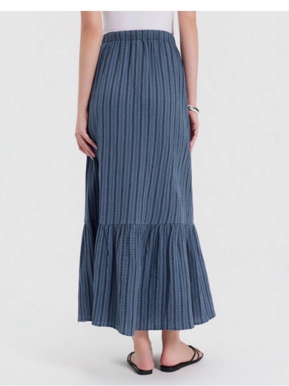 Universal Thread Blue Striped Tiered Maxi Skirt - Picture 2 of 4